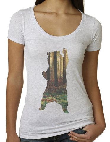 Bear in the Woods Scoop Neck T-shirt