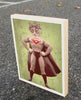 Super Cat Wood Block Graphic Art Print 8x10