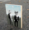 Cool Cats Wood Block Graphic Art Print 8x10