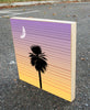 Palmetto Moon Wood Block Graphic Art Print 8x8