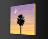 Palmetto Moon Wood Block Graphic Art Print 8x8